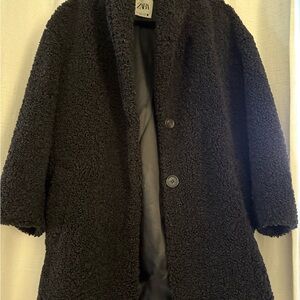 Zara Charcoal Textured Coat